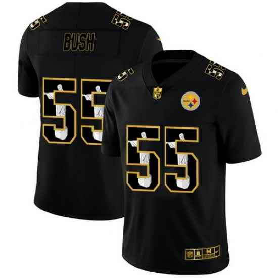 Steelers 55 Devin Bush Black Jesus Faith Edition Limited Jersey